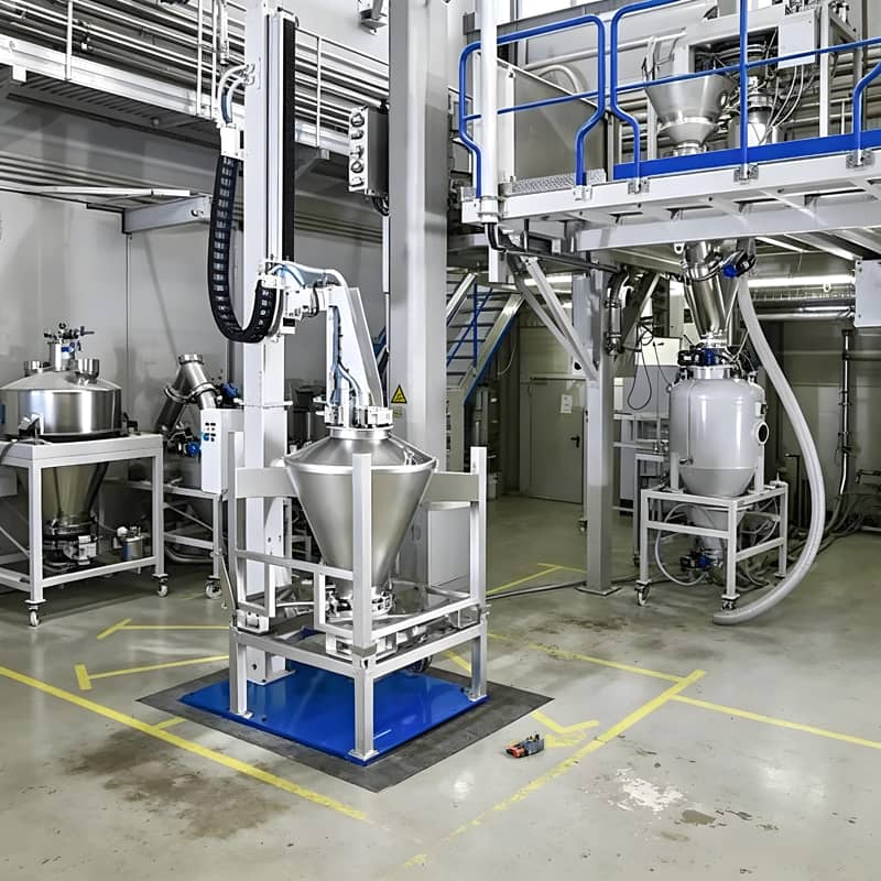 Fluidized positive pressure conveying system for feeding tanks